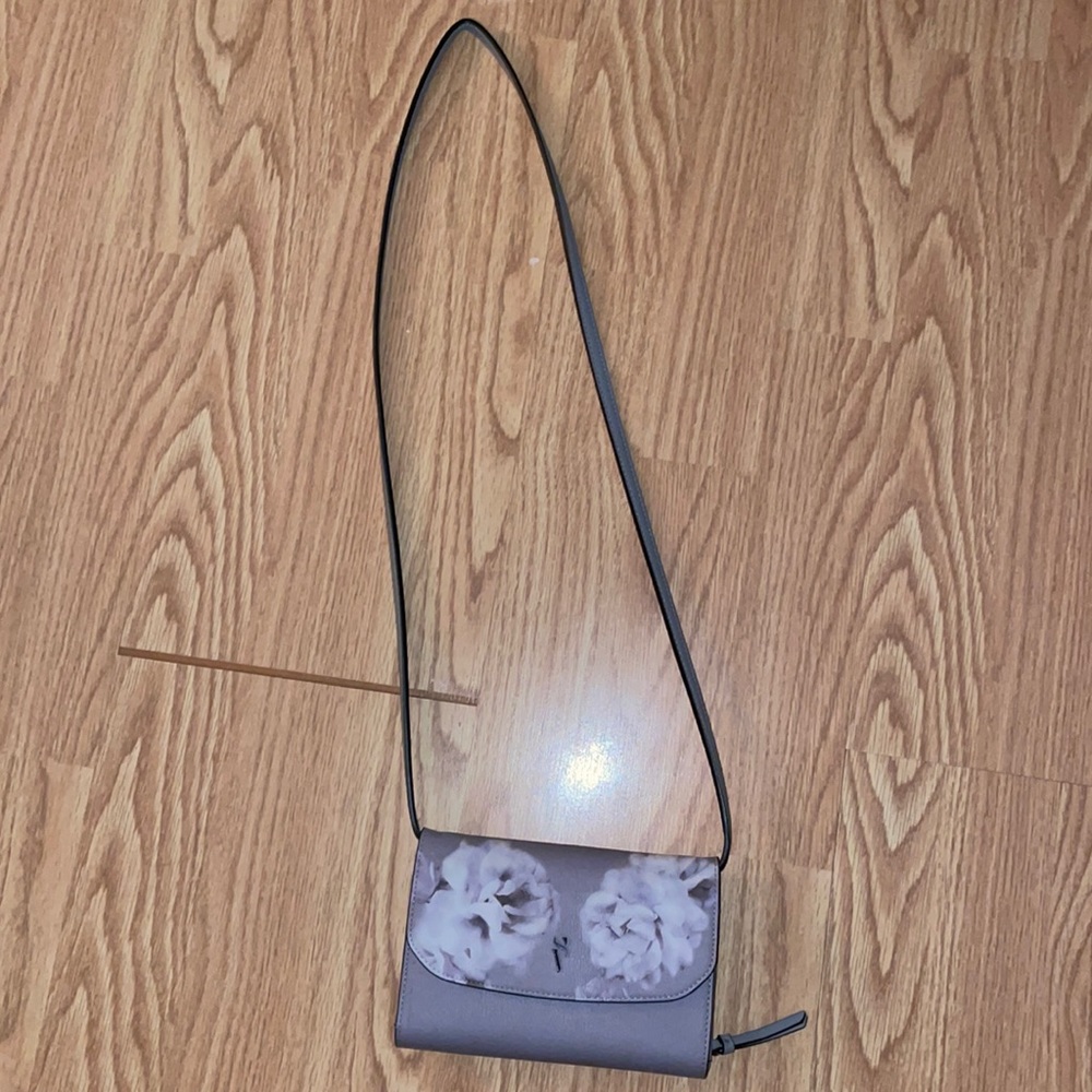 Floral grey mini crossbody purse